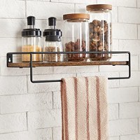 Raft de perete, Vasagle, Negru, 40x15.5x5 cm - 3