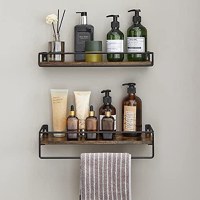 Raft de perete, Vasagle, Negru, 40x15.5x5 cm - 7