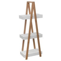 Raft Nancy din lemn de culoare alb culoare lemn natural 30x18x82cm - 1