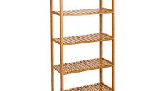 Raft pentru baie, Songmics, BCB35Y, Bambus, 133 x 29 x 9 cm