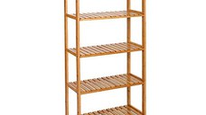 Raft pentru baie, Songmics, BCB35Y, Bambus, 133 x 29 x 9 cm