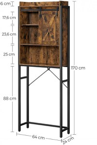 Raft pentru Toaleta Vasagle, 64x24x171cm - 5