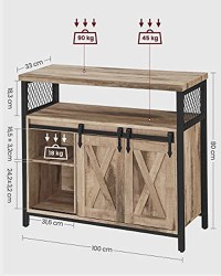 Raft, Vasagle, Negru, 100x33x80 cm - 5