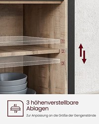 Raft, Vasagle, Negru, 100x33x80 cm - 7