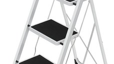 Scara cu treapta, Songmics, Alb, GSL03WT