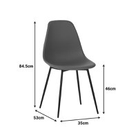 Scaun Ballen Negru 41.5x53x84.5 cm - 6