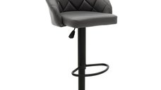 Scaun bar Balina inaltime ajustabila negru piele ecologica PU si metal negru 52x53x89 cm