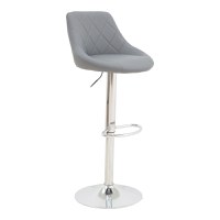 Scaun bar Boronez inaltime ajustabila piele ecologica PU gri si baza cromata 47x49x112 cm - 1