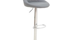 Scaun bar Boronez inaltime ajustabila piele ecologica PU gri si baza cromata 47x49x112 cm