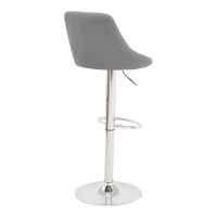Scaun bar Boronez inaltime ajustabila piele ecologica PU gri si baza cromata 47x49x112 cm - 2