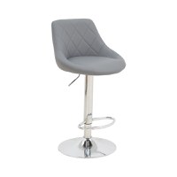 Scaun bar Boronez inaltime ajustabila piele ecologica PU gri si baza cromata 47x49x112 cm - 3