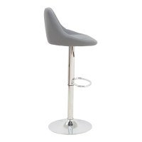Scaun bar Boronez inaltime ajustabila piele ecologica PU gri si baza cromata 47x49x112 cm - 4