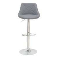 Scaun bar Boronez inaltime ajustabila piele ecologica PU gri si baza cromata 47x49x112 cm - 5
