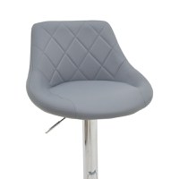 Scaun bar Boronez inaltime ajustabila piele ecologica PU gri si baza cromata 47x49x112 cm - 7