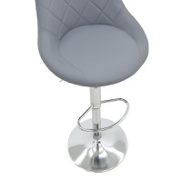 Scaun bar Boronez inaltime ajustabila piele ecologica PU gri si baza cromata 47x49x112 cm - 8