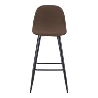 Scaun bar inaltime medie Bella material textil maro picior metalic negru 41x47x93 cm - 4