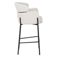 Scaun bar Tolerse tesatura bej picioare metal negru 55x60x97 cm - 3