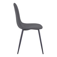 Scaun Bella catifea gri inchis picioare metal negru 43x52x88 cm - 3