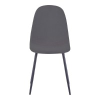 Scaun Bella catifea gri inchis picioare metal negru 43x52x88 cm - 4