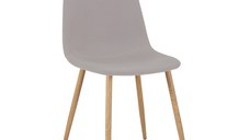 Scaun Bella tesatura gri deschis picioare din metal natural 43x52x88 cm