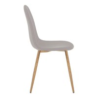 Scaun Bella tesatura gri deschis picioare din metal natural 43x52x88 cm - 3