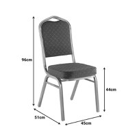 Scaun bisericesc / conferinta Hilton stivuibil material textil rosu metal auriu de evenimente 45x51x96cm - 4