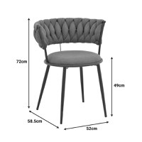 Scaun cu brate Alkia I Albastru inchis 57x58.5x72 cm - 8