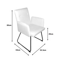 Scaun cu brate Essential Alb 55.5x59x89 cm - 2