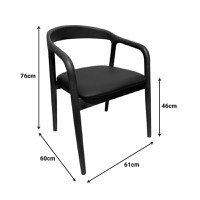 Scaun cu brate Hogie Maro inchis 61x60x76 cm - 2