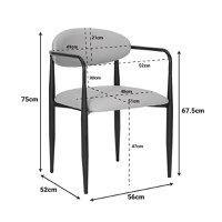 Scaun cu brate Kalone Bej 56x55x78 cm - 2