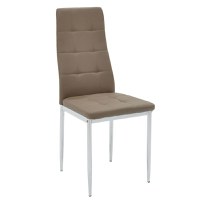 Scaun Cube piele ecologica mocha - picior crom - 1