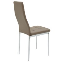 Scaun Cube piele ecologica mocha - picior crom - 2