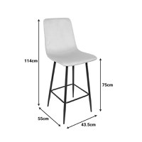 Scaun de bar Grato Gri 43.5x55x114 cm - 4