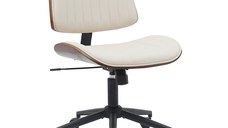 Scaun de birou Amani bej piele ecologica PU nuc placaj 52x54x90.5 cm