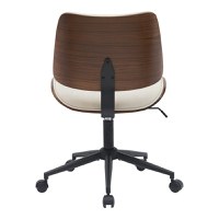 Scaun de birou Amani bej piele ecologica PU nuc placaj 52x54x90.5 cm - 5