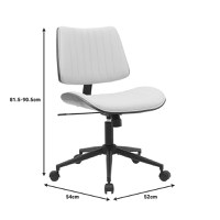 Scaun de birou Amani bej piele ecologica PU nuc placaj 52x54x90.5 cm - 6