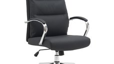 Scaun de birou directorial, Normie, Negru, 58x65x111 cm
