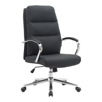 Scaun de birou directorial, Normie, Negru, 58x65x111 cm - 1