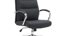 Scaun de birou directorial, Normie, Negru, 58x65x111 cm