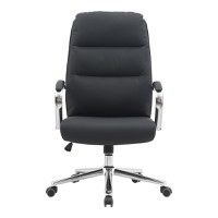 Scaun de birou directorial, Normie, Negru, 58x65x111 cm - 4