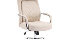 Scaun de birou directorial Rianda Bej 70x6x116-124 cm