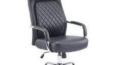 Scaun de birou directorial Rianda Negru 70x6x116-124 cm