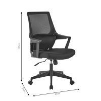 Scaun de birou Fragrant cu plasa din material textil de culoare neagra - 7