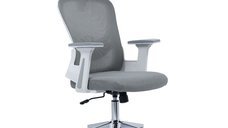Scaun de birou Ignatius pentru manager, plasa gri deschis