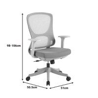 Scaun de birou Litulo Gri 51x50.5x106 cm - 5