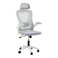 Scaun de birou manager Delilah plasa gri deschis - 1
