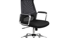 Scaun de birou, Songmics, 140 Kg, Negru, OBN33BK