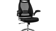 Scaun de birou, Songmics, 50 x 68 x 126 cm, Negru