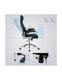 Scaun de birou, Songmics, 50 x 68 x 126 cm, Negru - 6