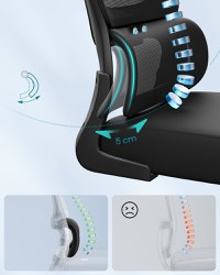 Scaun de birou Songmics Negru 64.5x71.5x121.5 cm - 4